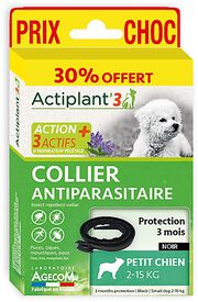 ActiPlant'3 - Collier Antiparasitaire pour Petit Chien - Noir