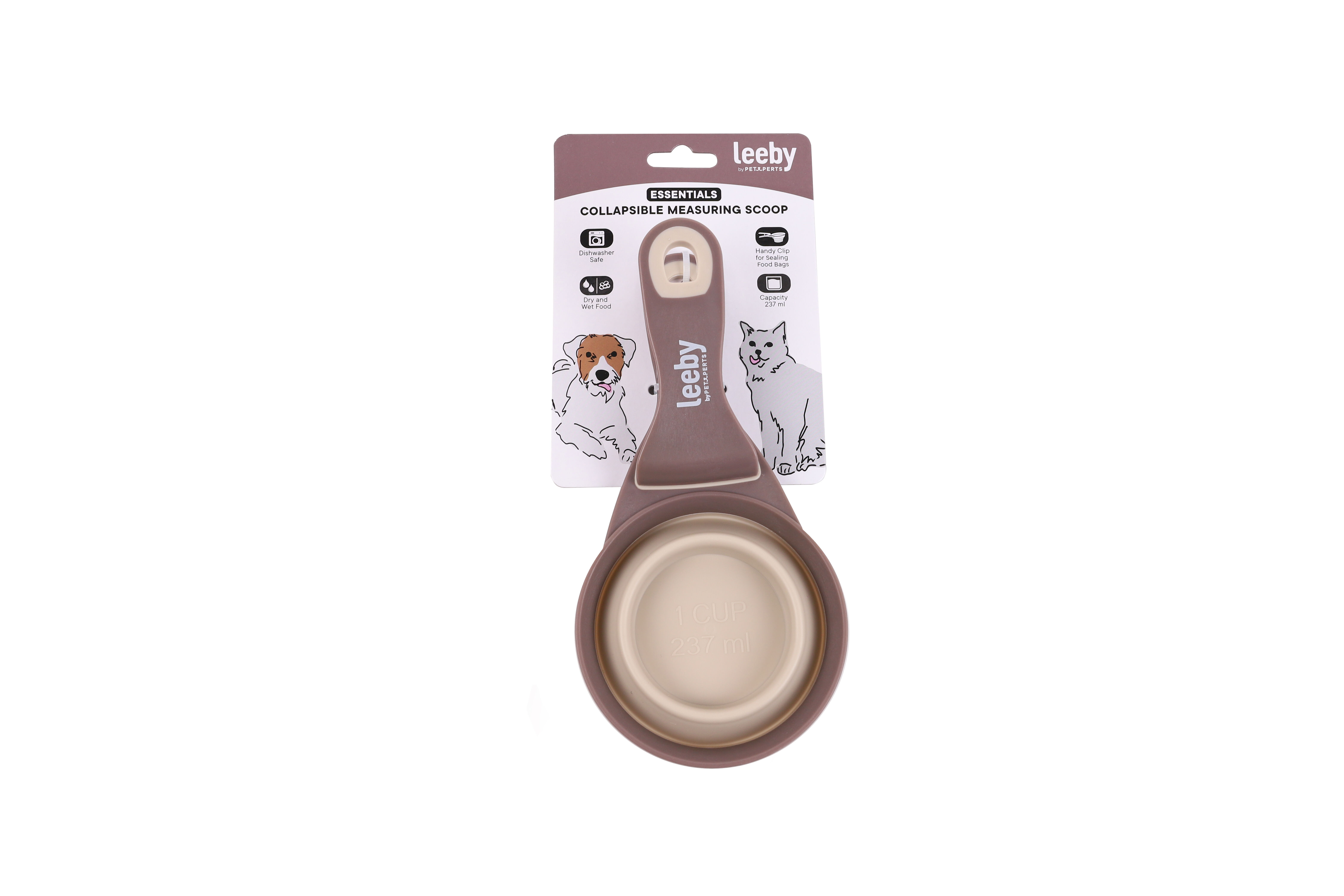 Leeby - Cuill&egrave;re Doseuse avec Clip 2 en 1 pour Sac de Croquettes - 237ml Image num&eacute;ro 4