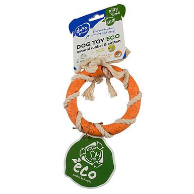 Duvoplus - Jouet Bague Eco Caoutchouc pour Chien - 12,5x12,5x3,2cm