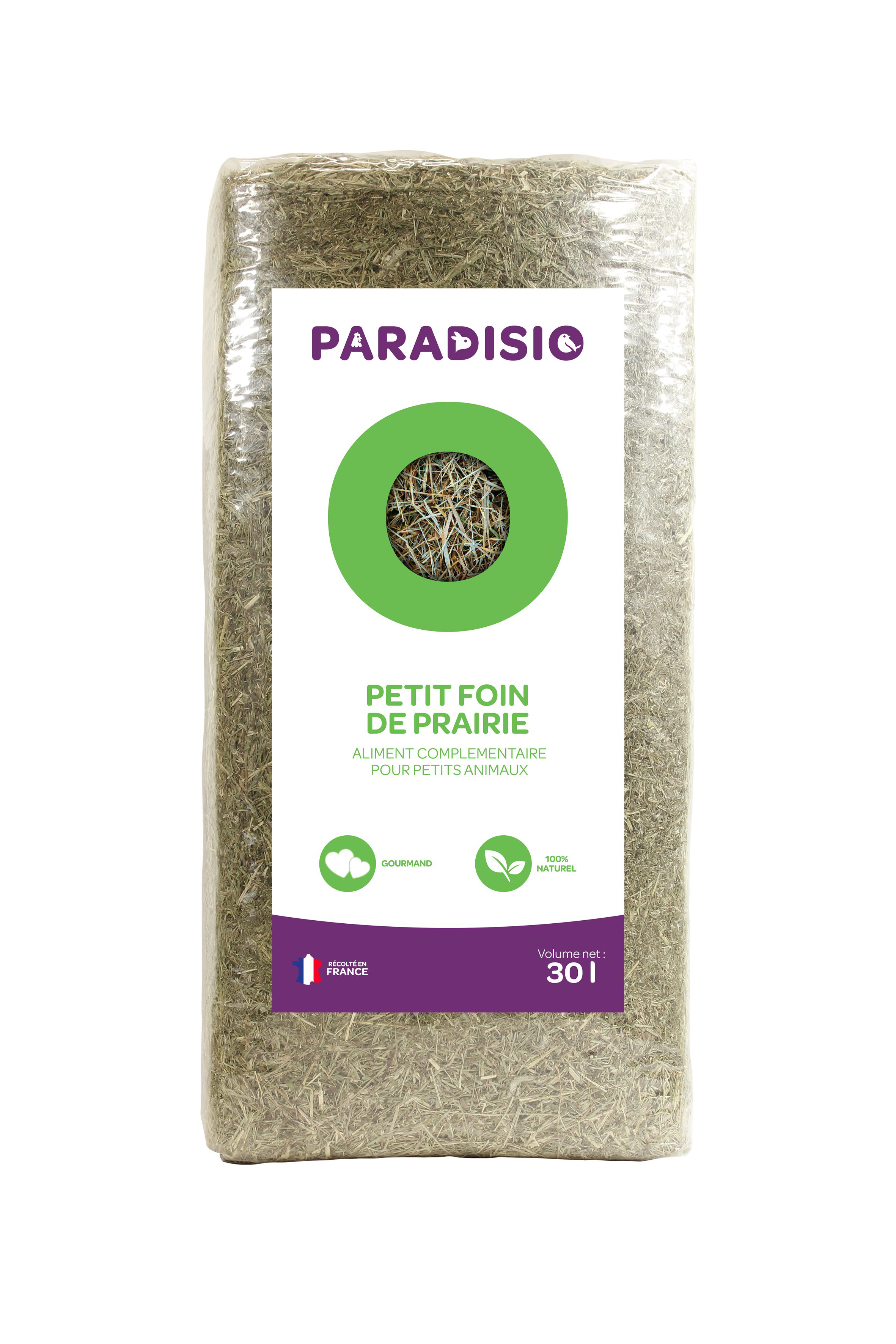 Paradisio - Petit Foin de Prairie pour Rongeur - 30L Image num&eacute;ro 1