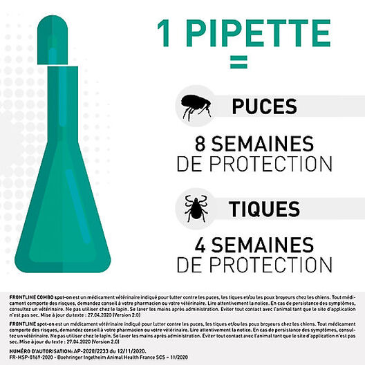 Frontline - Pipettes Antiparasitaire pour Chien de 40 à 60kg - 4x4,02ml image number null