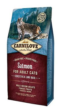 Carnilove - Croquettes Sensitive Long Hair Saumon pour Chat