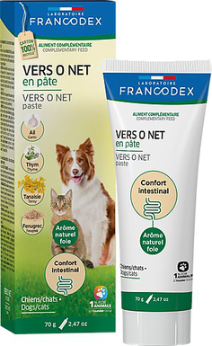 Francodex - Vers O Net en Pâte Confort Intestinal pour Chiens et Chats - 70g