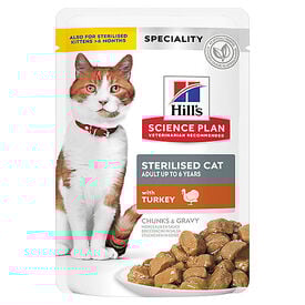 Hill's - Sachet Repas Science Plan Sterilised Cat pour Chat Stérilisé à la Dinde - 85g