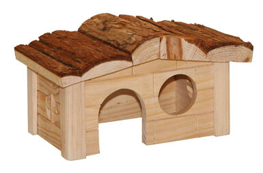 Maison En Bois Pour Cochon D'Inde - Grand Modèle 38x35.5x23.5 Cm (15x14x9.3") Avec Rampe - Pour Hamsters, Gerbilles, Petits Rongeurs