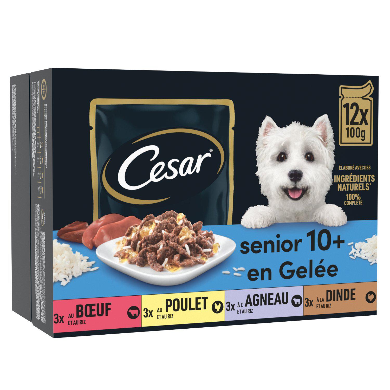 Cesar - Sachets Fra&icirc;cheur en Gel&eacute;e pour Chien Senior - 12x100 GR Image num&eacute;ro 1