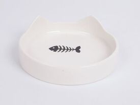 Leeby - Gamelle Forme Chat C&eacute;ramique 13cm pour Chats