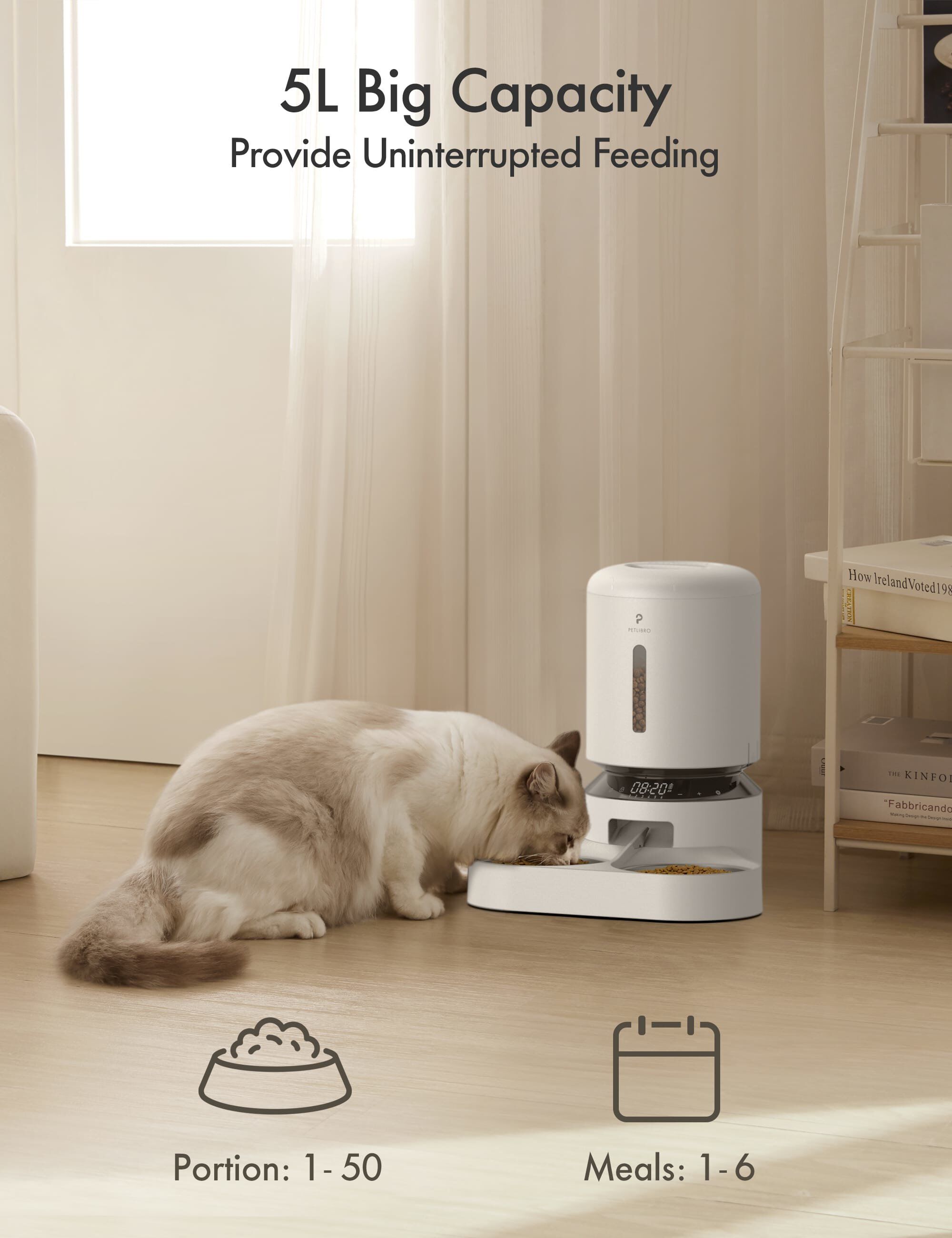 Petlibro - Distributeur Automatique Granary Dual Blanc - 5L Image num&eacute;ro 9