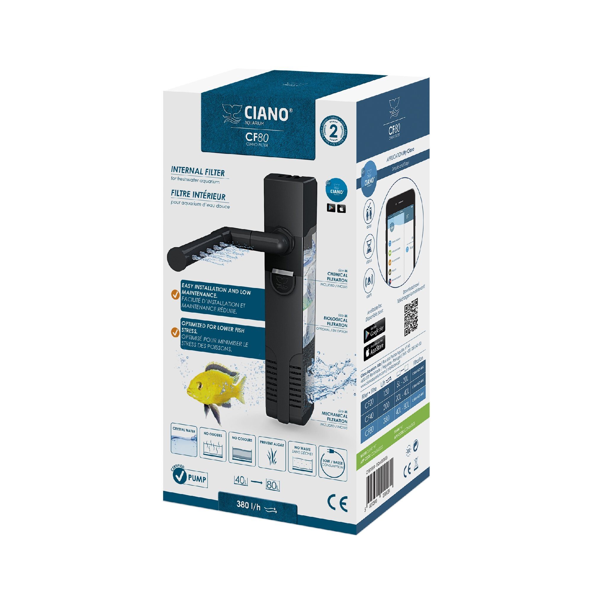 Ciano - Filtre Int&eacute;rieur CF-80 pour Aquarium Image num&eacute;ro 3