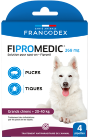Francodex - Pipettes Fipromedic 268 mg Antiparasitaire Grands Chiens 20-40Kg - x4