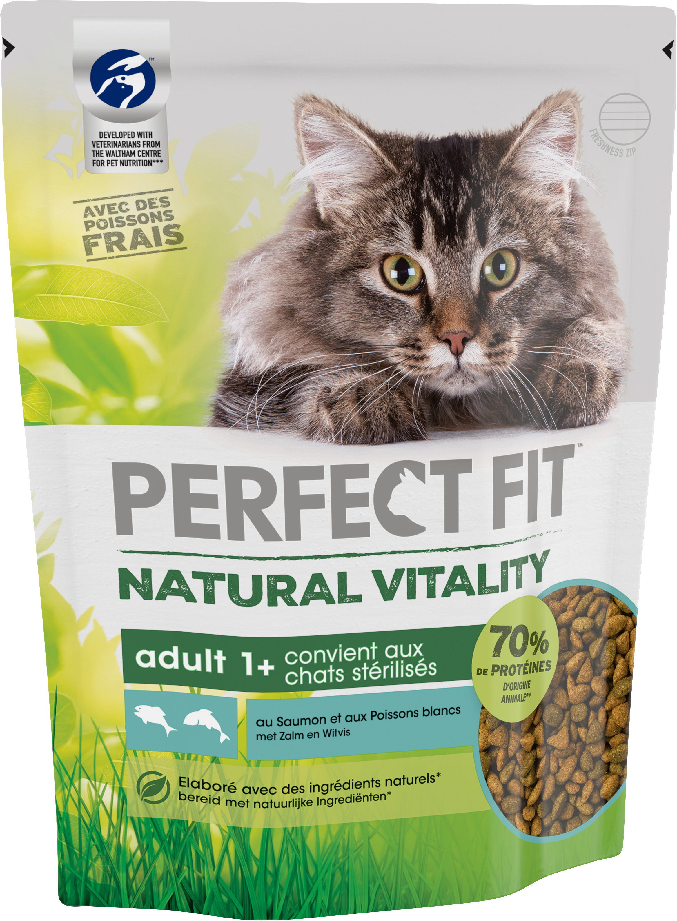 Perfect Fit - Croquettes Natural Vitality au Saumon et aux Poissons Blanc pour Chat - 1Kg Image num&eacute;ro 1
