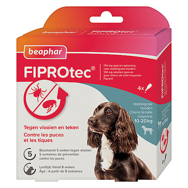 Beaphar - Pipettes Antiparasitaires Fiprotec pour Chien Moyen - X4 image number null