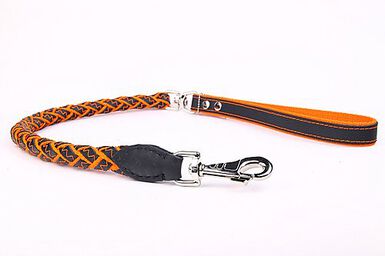 Yogipet - Laisse en Cuir Tressé 120cm pour Chien - Orange