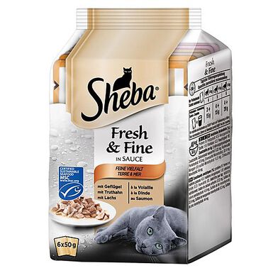 Sheba - Sachets Délices du Jour en Sauce Terre et Mer pour Chat - 6x50g