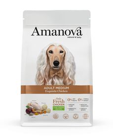Amanova - Croquettes Adult Medium au Poulet pour Chiens - 12Kg
