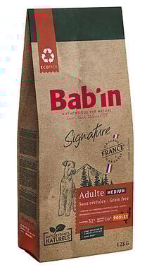 Bab'in - Croquettes sans Céréales Poulet pour Chien Medium