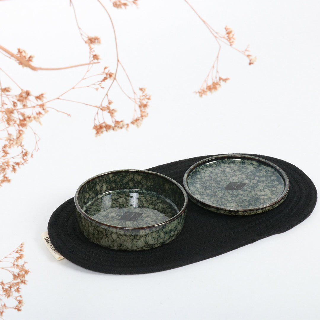 D&D - Gamelle Jasper pour chat Green marble - 13 x 13 x 2 cm Image num&eacute;ro 3