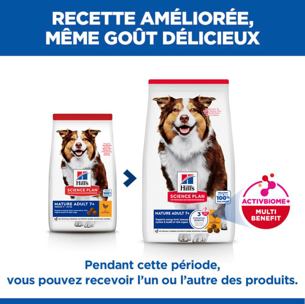 Hill's Science Plan - Croquettes Mature Adult 7+ pour chien &acirc;g&eacute; au poulet - 2,5kg Image num&eacute;ro 6