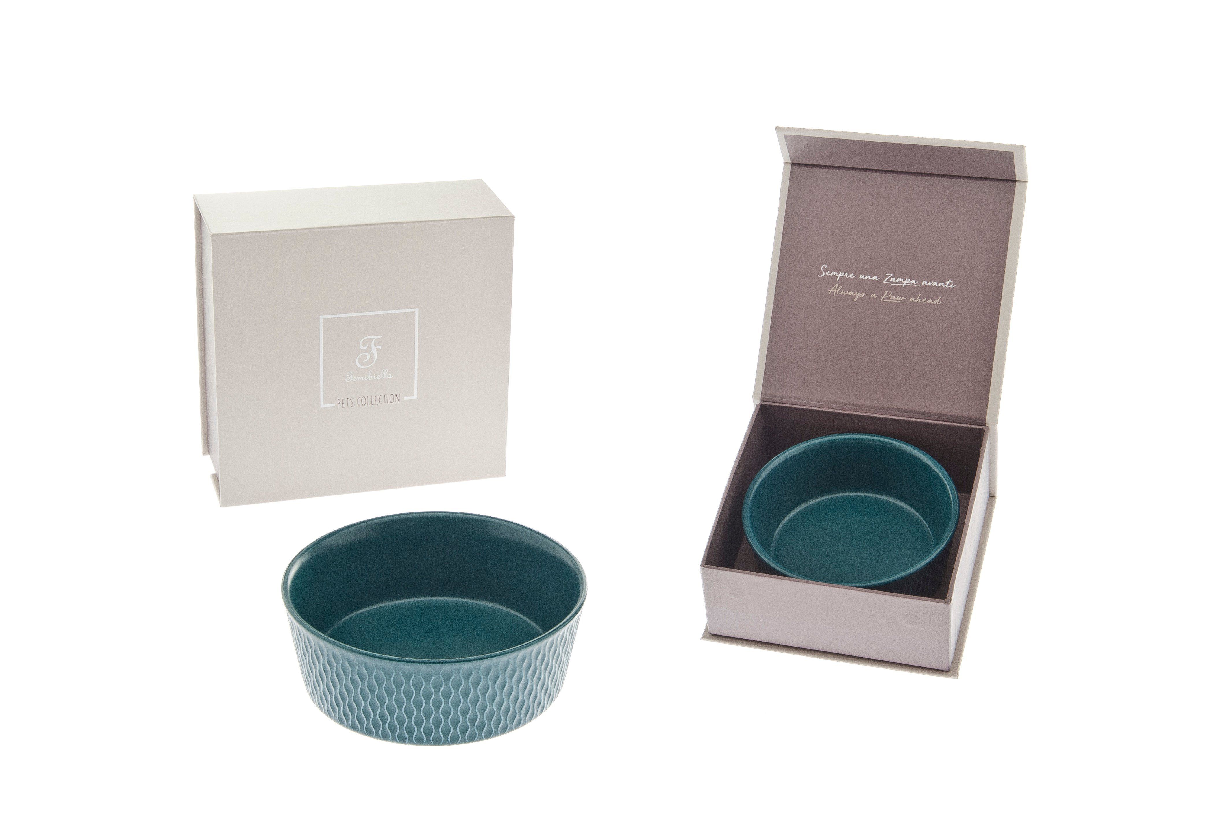 Ferribiella - Bol Porcelaine Galatea P&eacute;trole pour Chiens - 600ml Image num&eacute;ro 3