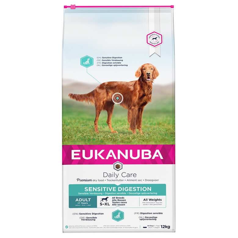 Eukanuba -  Croquettes Daily Care Adulte Digestion Sensible Pour Toutes Les Races Poulet 12kg image number null
