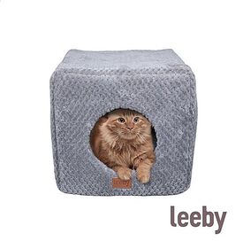 Leeby - Couffin Cube Gris pour Chats - S