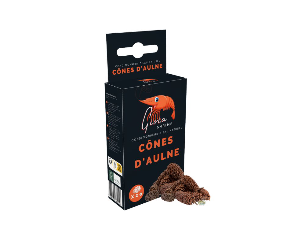 Gioiashrimp - Conditionneur d'Eau Naturel C&ocirc;nes d'Aulne pour Crevette - x20 Image num&eacute;ro 1