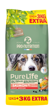 Pro-Nutrition - Croquettes Pure Life Chien Adult Medium - 12kg + 3kg Offerts