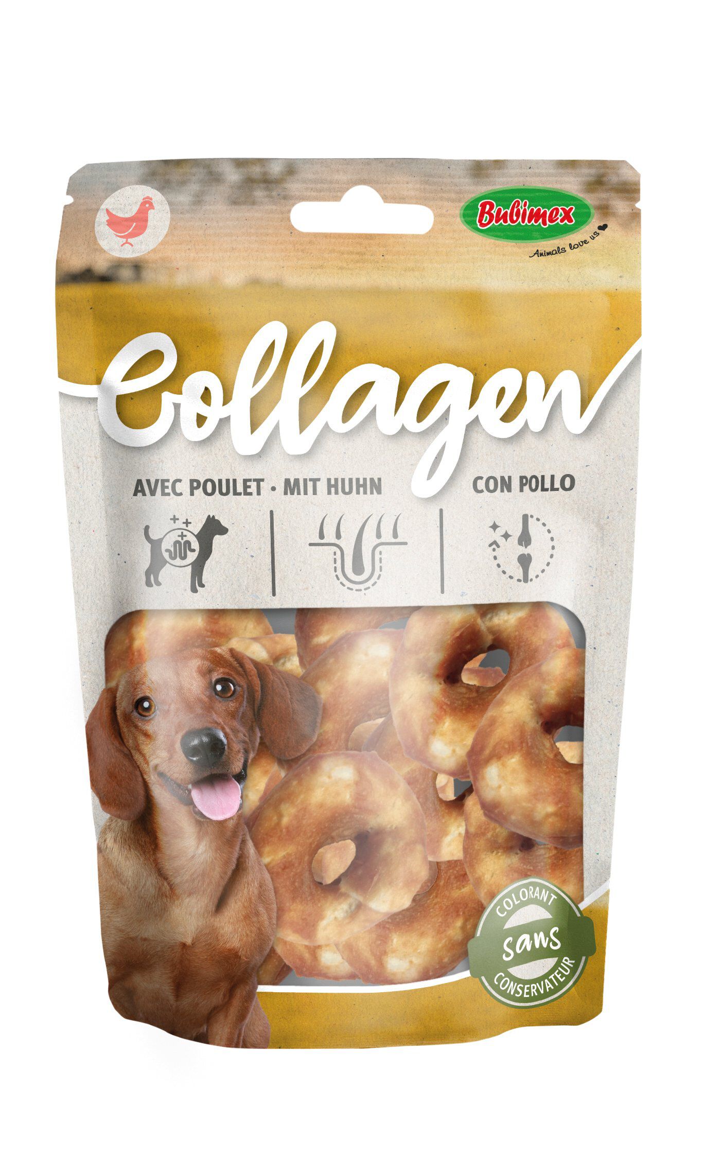 Bubimex - Friandises Collag&egrave;ne Rings au Poulet - 3cm Image num&eacute;ro 1