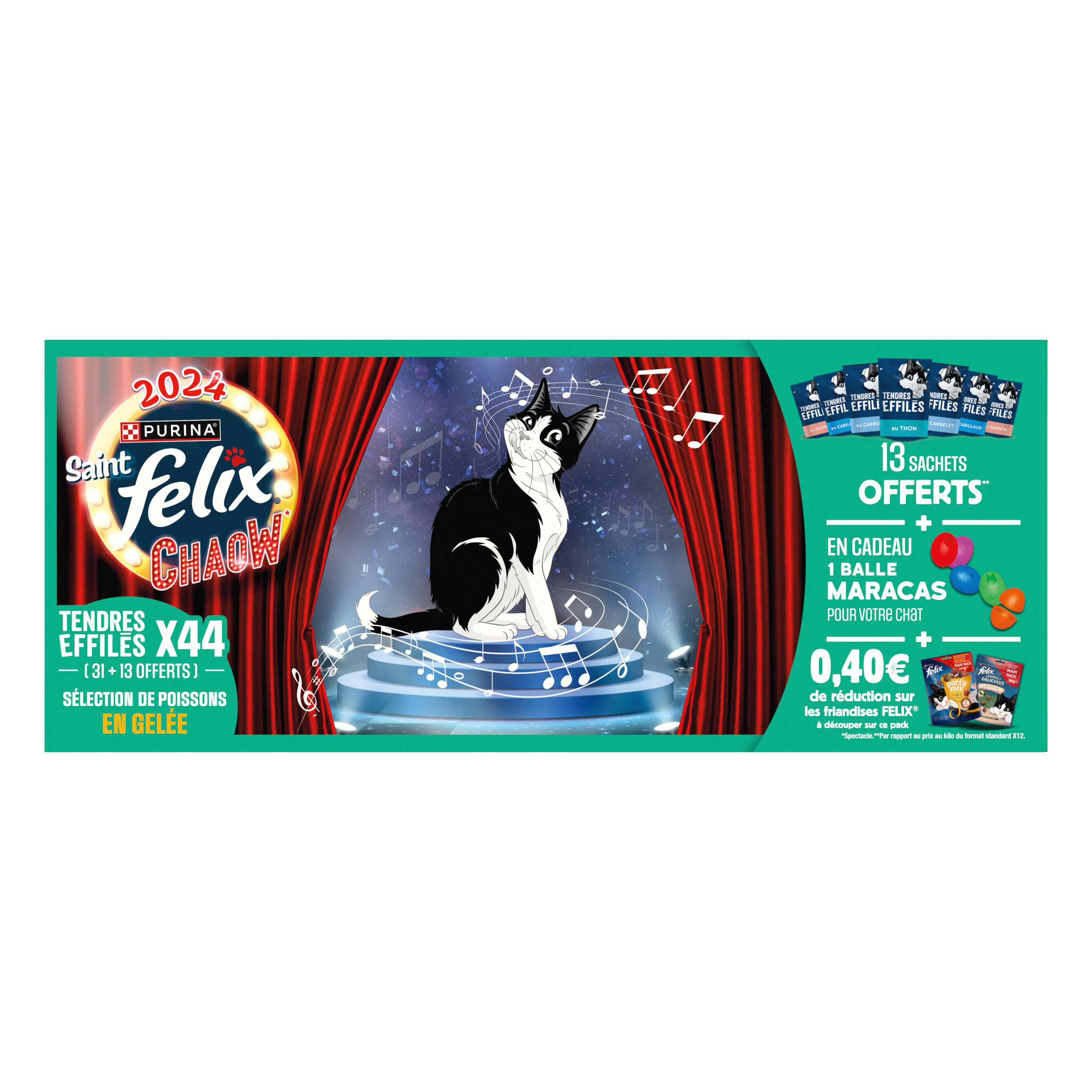 Sachets fra&icirc;cheur FELIX Tendres Effil&eacute;s en Gel&eacute;e S&eacute;lection de Poissons - 40X85g (28+12) pour Chats Image num&eacute;ro 5