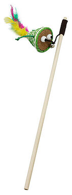 Animalis - Jouet Canne à Pêche Cone Sisal Vert pourt Chat - 40cm