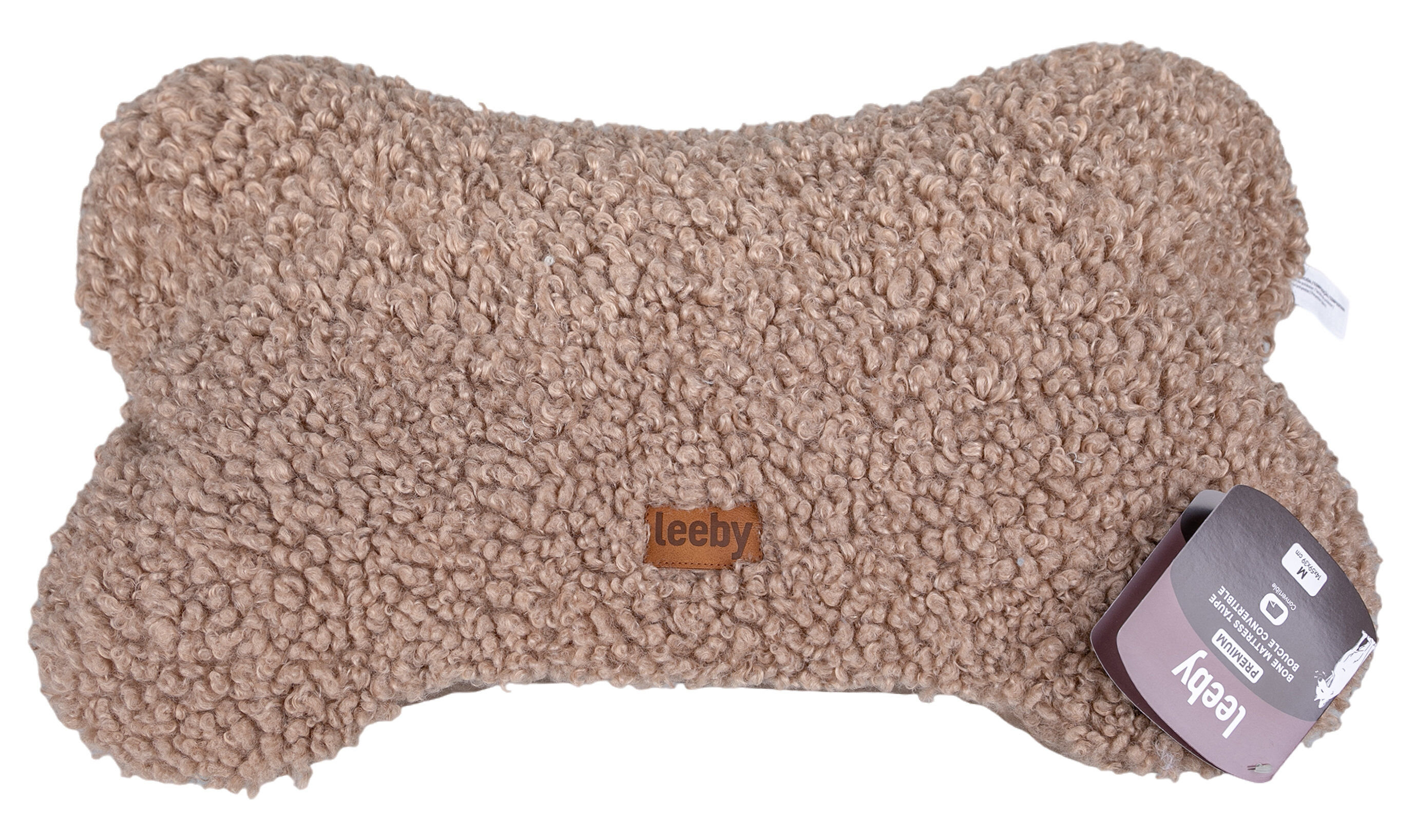 Leeby -  Coussin Os Deluxe Boucle Brune pour Chien - 37x11x60cm Image num&eacute;ro 1