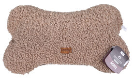 Leeby -  Coussin Os Deluxe Boucle Brune pour Chien - 37x11x60cm
