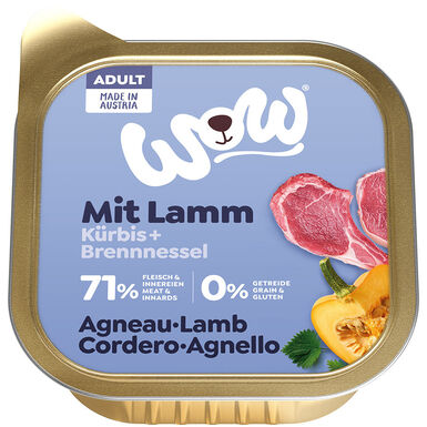 Wow - Repas Complet Naturel à l'Agneau pour Chien Adultes