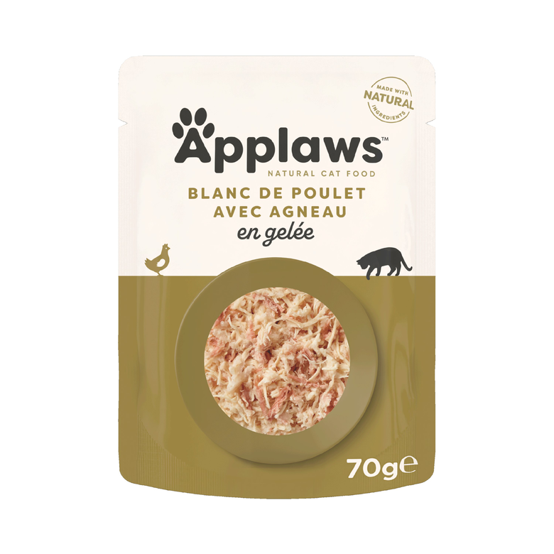 Applaws - Sachet Poulet et Agneau Gelée pour Chat - 70g Image numéro 1 Applaws - Sachet Poulet et Agneau Gelée pour Chat - 70g Image numéro 1