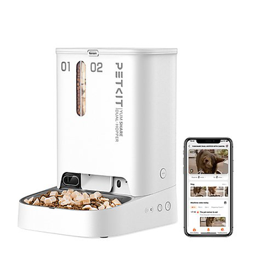 Petkit - Distributeur de Croquettes Double YumShare Dualhopper Connecté avec Caméra - 5L