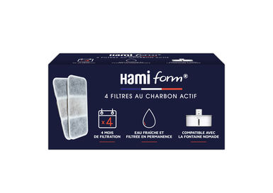 Hamiform - Filtres au Charbon Actif pour Fontaine Nomade 2,5L - x4