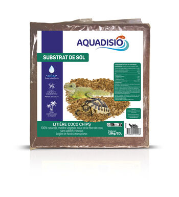 Aquadisio - Litière coco chips pour reptiles - 20L