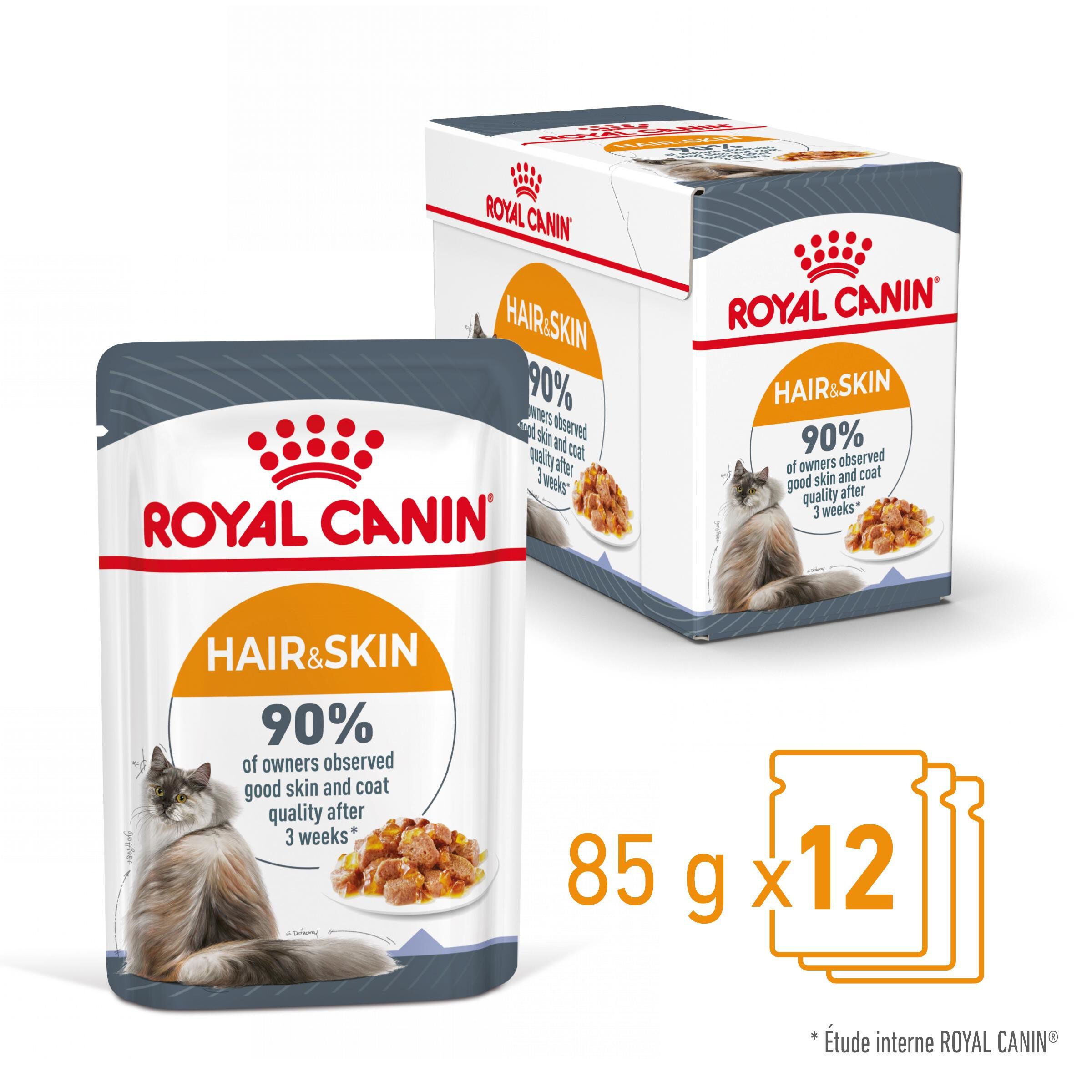 Royal Canin - Sachets Hair&Skin Gel&eacute;e pour Chat - 12x85g Image num&eacute;ro 2