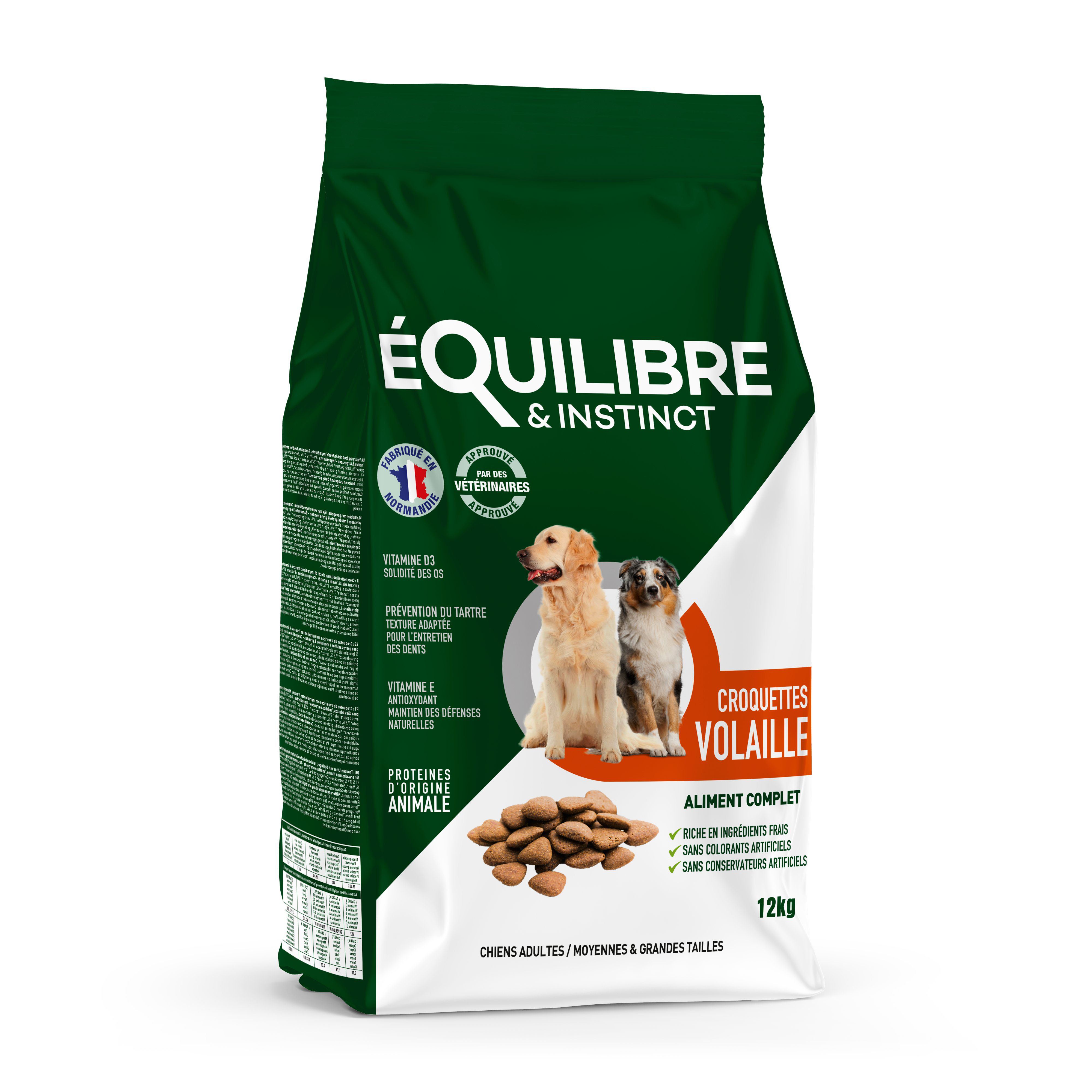 &Eacute;quilibre & Instinct - Croquettes Chiens Adultes moy/grandes Tailles Riche en Volaille - 12kg Image num&eacute;ro 1