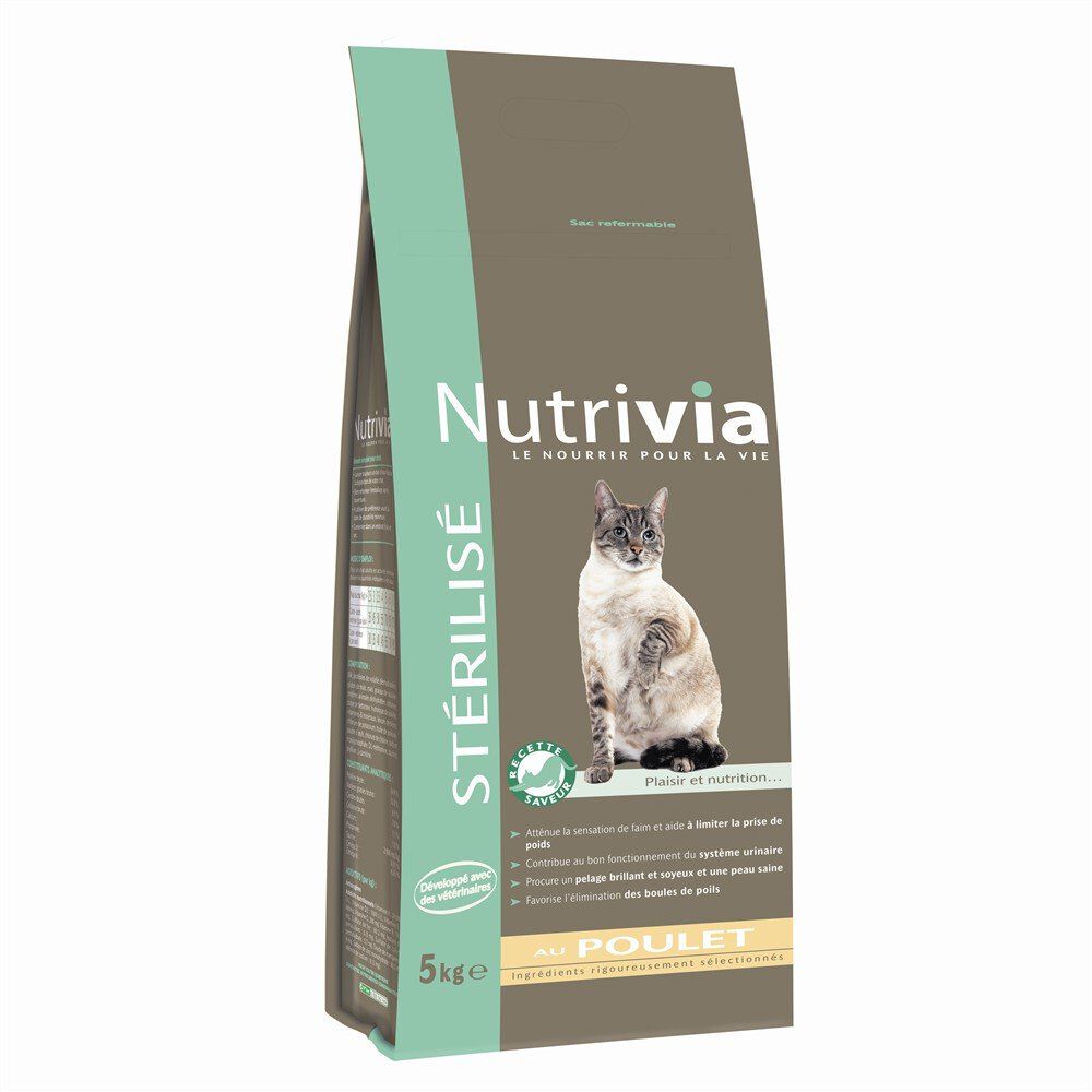 Nutrivia - Croquettes au Poulet pour Chat St&eacute;rilis&eacute; Image num&eacute;ro 3