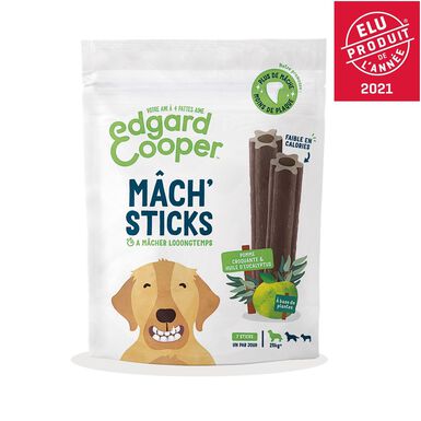 Edgard & Cooper - Sticks à Mâcher Dental Naturel à l'Eucalyptus et Pomme Fraîche pour Chien L