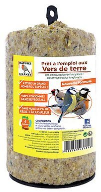 Natures Markets - Graisse Végétale aux Vers de Terre pour Oiseaux du Ciel - 440g