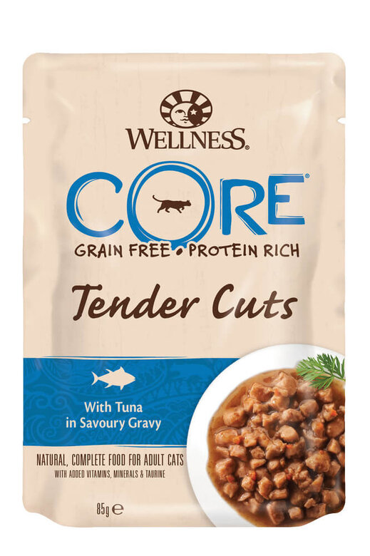 Wellness CORE - Repas Tenders Cuts au Thon pour Chat - 85g Image numéro 1 Wellness CORE - Repas Tenders Cuts au Thon pour Chat - 85g Image numéro 1