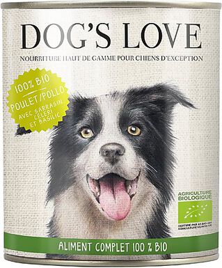 Dog's Love - Pâtée Boite 100% BIO au Poulet pour Chiens - 400g
