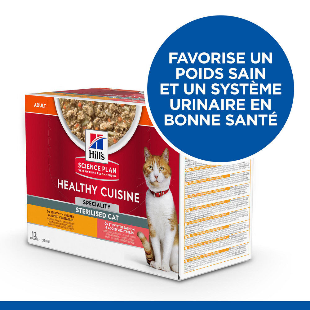 Hill&rsquo;s Science Plan Healthy Cuisine Mijot&eacute; Pour Chat Adulte St&eacute;rilis&eacute; Au Poulet Et L&eacute;gumes  - 12x80g Image num&eacute;ro 2