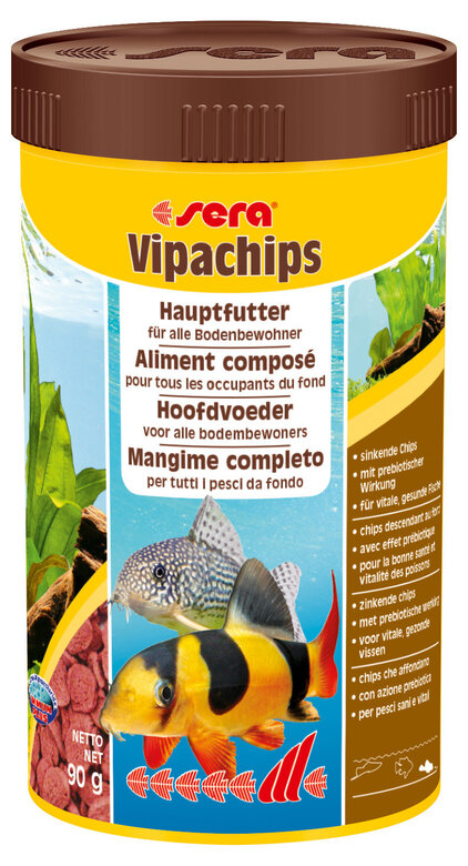 Sera - Aliments Vipachips Wafers pour Poissons du Fond - 90g/250ml Image numéro 2 Sera - Aliments Vipachips Wafers pour Poissons du Fond - 90g/250ml Image numéro 2