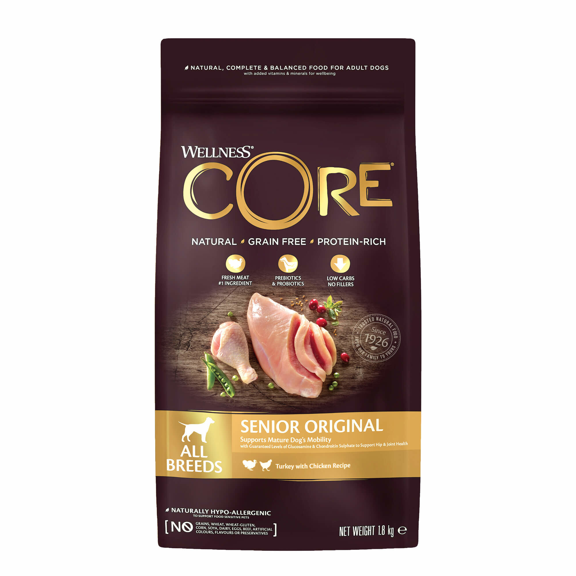 Wellness CORE - Croquettes Senior Dinde et Poulet pour Chien - 1,8Kg Image num&eacute;ro 1