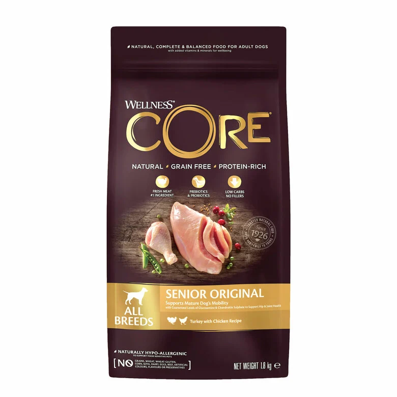 Wellness CORE - Croquettes Senior Dinde et Poulet pour Chien - 1,8Kg Image numéro 1 Wellness CORE - Croquettes Senior Dinde et Poulet pour Chien - 1,8Kg Image numéro 1