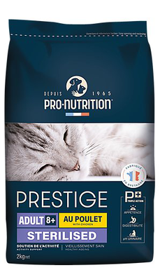 Pro-nutrition - Croquettes Prestige Adult 8+ Sterilised au Poulet pour Chats - 2Kg