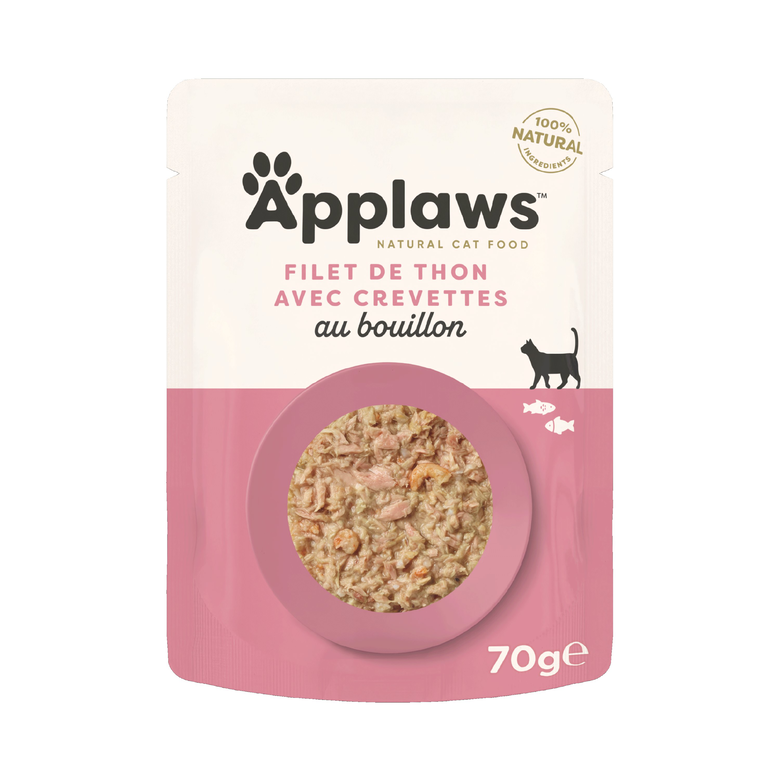 Applaws - Sachet Fraîcheur Thon et Crevettes pour Chat - 70g Image numéro 1 Applaws - Sachet Fraîcheur Thon et Crevettes pour Chat - 70g Image numéro 1